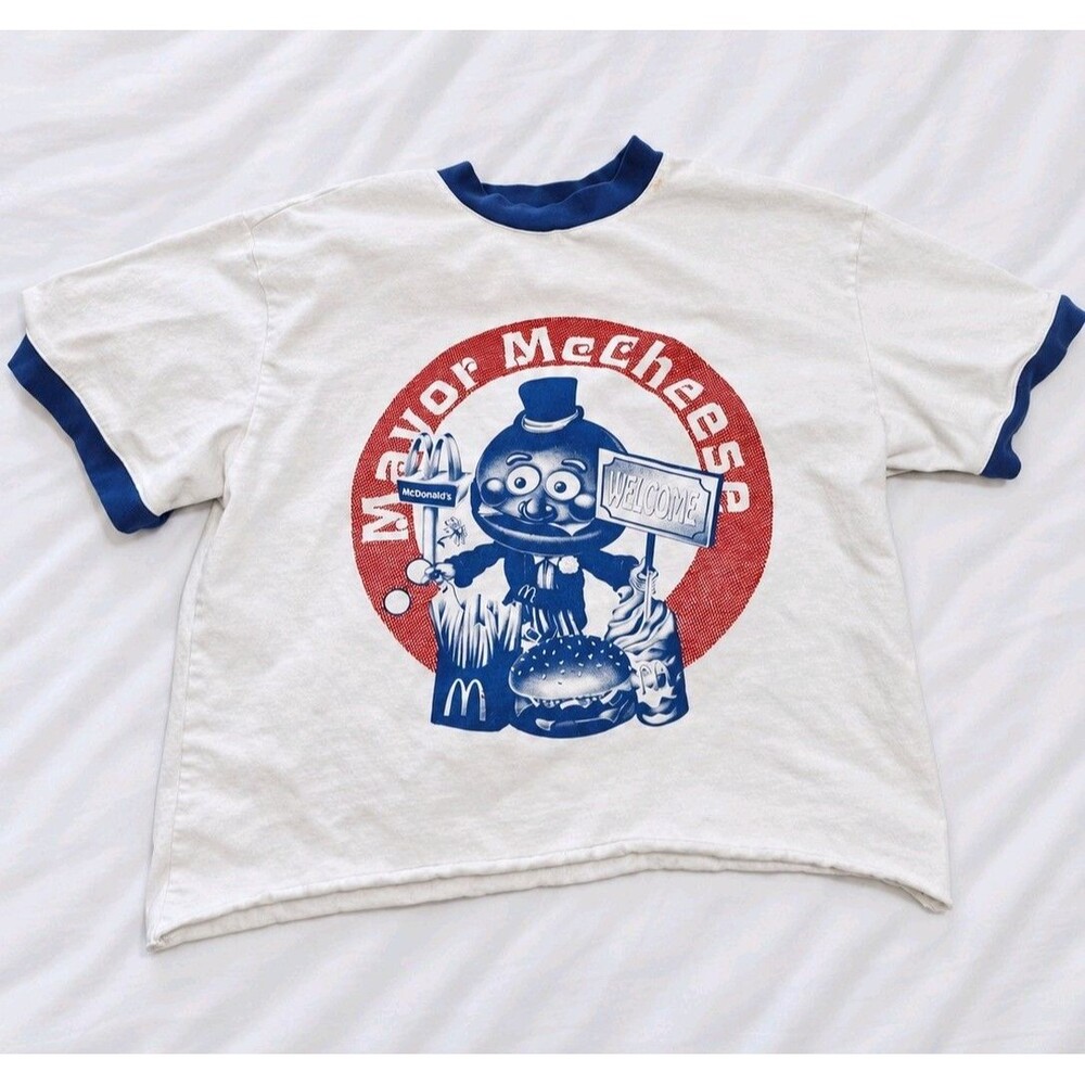 PacSun McDonaldland Major McCheese Ringer T-Shirt Size Small McDonald’s crop top